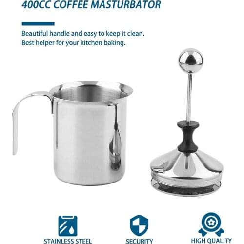 New Hot Sale large capacity of 400cc Stainless Steel Double Mesh Foamer DIY Fancy Coffee Cream Milk Frother Drop shipping