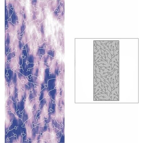 New Slim Spotted Hearts Chain Background Plate Craft Embossing Mold 2021 Metal Cutting Dies for Scrapbooking Album Card Making