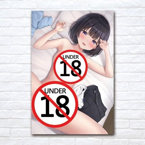 Sexy Young Beauty Cartoon Canvas Painting Contemporary Art Anime Poster Print Wall Picture for Living Room Home Decor
