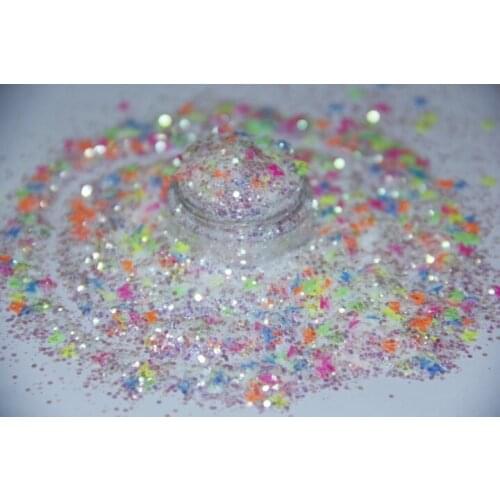 Solvent Resistant Neon Butterfly Green Glitter Mix for Nail art Nail polish making G402