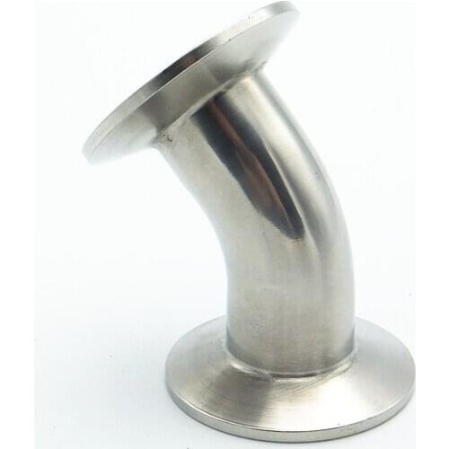 1-1/4" 32mm OD 304 Stainless Steel Sanitary Ferrule 45 Degree Elbow Pipe Fitting For Homebrew Beer Brewing Fit 1.5" Tri Clamp