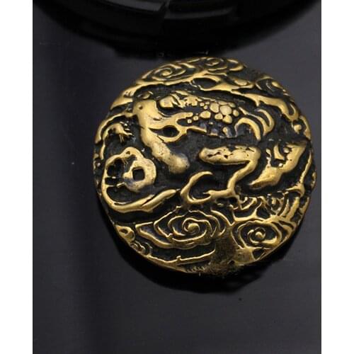 DIY leather craft ugly toad ancient china totem design wallet solid brass decoration button 5pcs/lot
