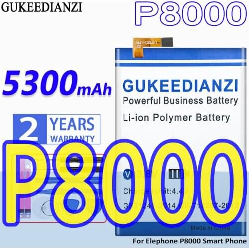High Capacity GUKEEDIANZI Battery 5300mAh For Elephone P8000 Smart Phone