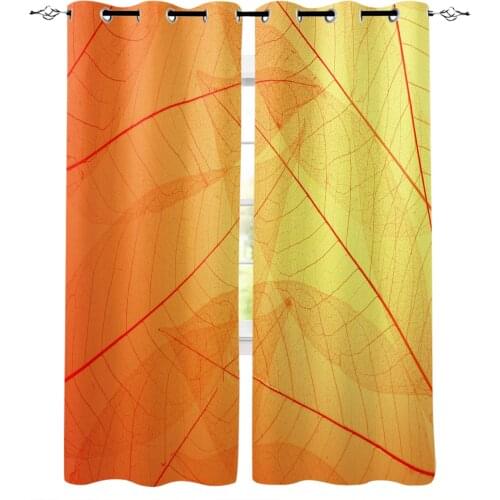 Modern Curtains for Living Room Leaves Autumn Orange Yellow Bedroom Kitchen Curtain Home Decoration Window Drapes