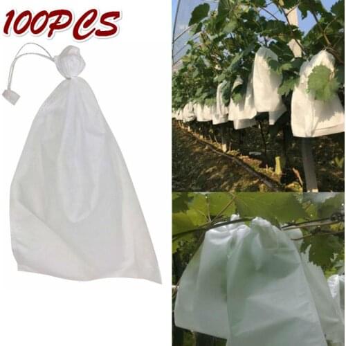 100Pcs Drawstring Style Grape Protect Bag Fruit Protection Bags Mesh Bag Against Insect Pouch Waterp