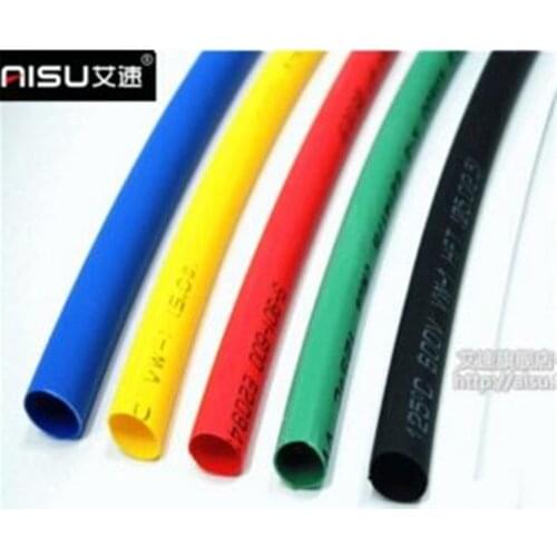 1m Heat Shrink Tube Shrinkable Tubing 2/3/4/5/6/7/8/9/10mm Wire Cable Sleeve Kit Red Yellow Blue Green Black Color