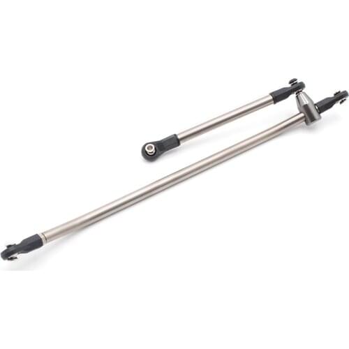 KYX Racing Titanium Alloy Steering Link Linkage Tie Rod Drag Link Kit with Plastic Rod Ends for RC Crawler Car Axial Wraith