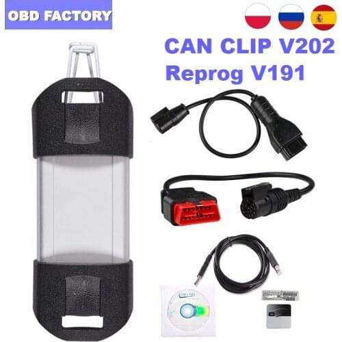 V200 OBD2 Scanner Fits Renault Golden AN2131QC Can Clip Car Diagnostic Tool Newest V200 For Renault Can Clip Reprog