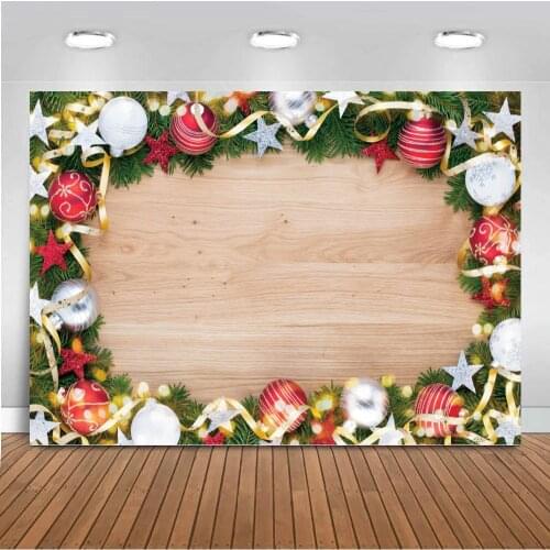 Baby Christmas Photography Backdrops Vinyl Pine Cones Wood Board Children Photo Studio Backgrounds For Food Cake Photo shooting
