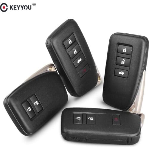 KEYYOU Replacement Shell 2/3/4 Buttons Smart Car Remote Key Fob Case Shell For Lexus IS/ES/GS/NX/RX With Blank Key