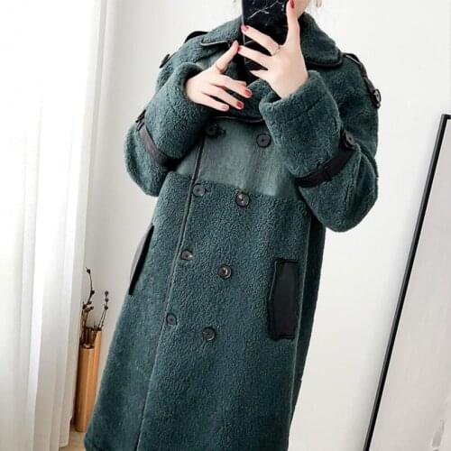 Fur Sheep Shearling Real Winter Coat Motorcycle Wool Jacket Women Clothes 2020 Manteau Femme BGS90979 YY2027