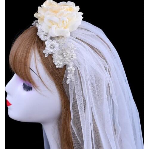 ZMVS172 White Veil 1.1M Flower Wedding Veils of the Bride lace applique Tulle Dress Bridal Wedding accessories Veil for Bride