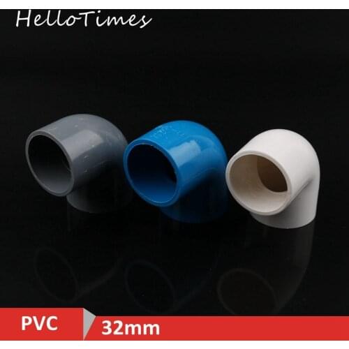 2pcs PVC Inner Diameter 32mm Water Pipe 90 Degree Elbow Connector Garden Irrigation System PVC Connector