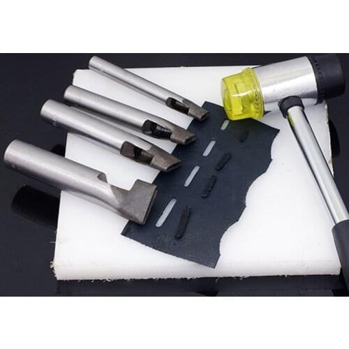 4*5mm DIY Leather Craft Hollow Steel Punch Tool Round Slotted Square Rectangle Punch Hole Tools