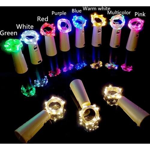 5pcs/lot String Led Wine Bottle with Cork 2m 20 LED Bottle Lights Battery Cork for Party Wedding Christmas Halloween Bar Decor