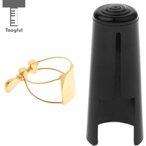 Tooyful Alto Saxophone Sax Mouthpiece Ligature with Cap Wind Woodwind Instrument Parts