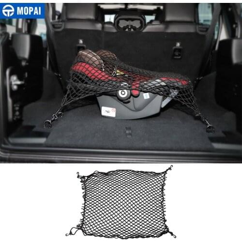 MOPAI Car Net for Jeep Wrangler JK JL 2007-2018 Car Trunk Net Storage Bag Net for Jeep JL Wrangler 2019+ Car Accessories