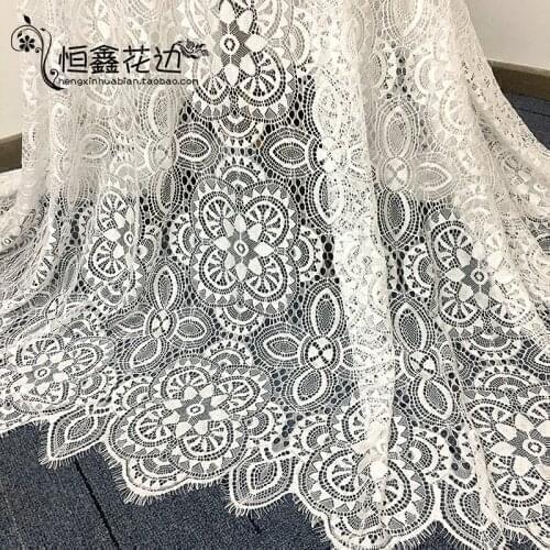 White black 150cm *300cm Wedding bridal Dress Applique DIY Bridal Headdress scarf veil Eyelash lace fabric curtainfree shipping