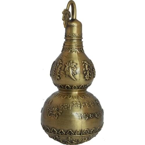 Feng Shui Brass Wu Lou Carved with Chinese Herbs W Free Fengshuisale Red String Bracelet W1706