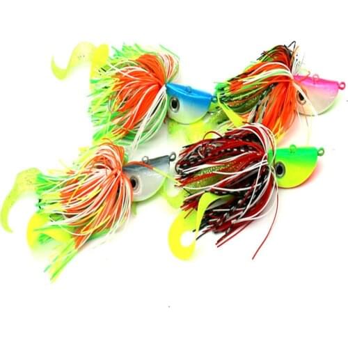 Good Quality! 1 Pcs Buzzbait Carp Fishing Lure Artificial Bait 20g Soft Plastic 3D Eyes Colorful Fresh Salt Water with Hook