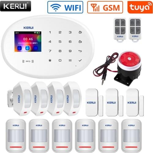 KERUI Smart Home Security Alarm System 2.4G WIFI Wireless Network Connection GSM APP Fortification Color Screen Touch Keyboard