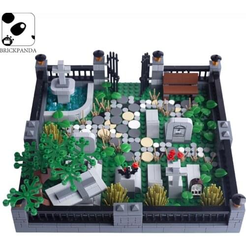 MOC Halloween Horror Scene Building Blocks Grave Vampire Ghost Parts Skeleton Figures City Accessories Bricks DIY Children Toys