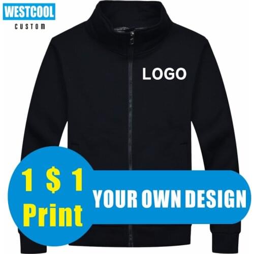 Stand-up Collar Zipper Jacket Custom Logo Men Tops Embroidery Patterns High Quality Autumn Winter Jacket Clothing WESTCOOL