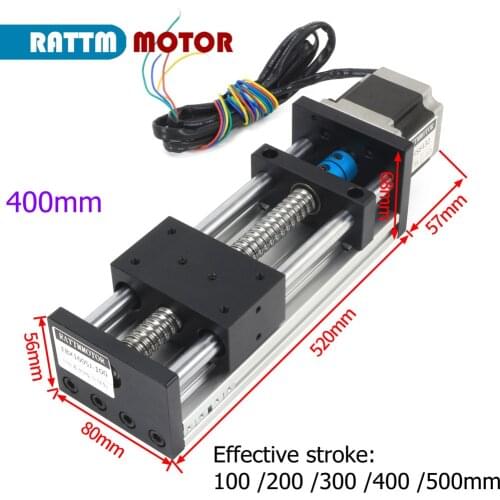 400mm Effective Stroke Travel CNC Linear Guide Stage Rail Motion Slide Table SFU1605 Ball Screw for 3D Printer