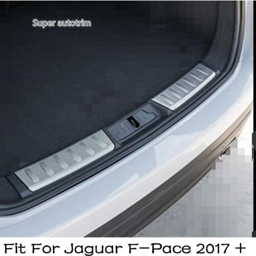 Lapetus Interior Rear Bumper Protector Door Sill Plate Cover Trim Fit For Jaguar F-Pace 2017 2018 2019 2020 Stainless Steel