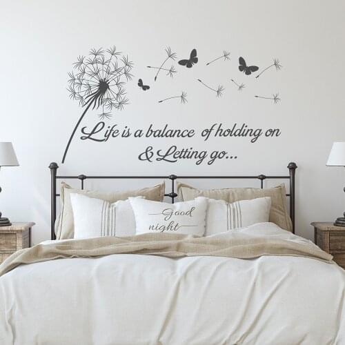 Dandelion Wall Decal Quote Life Is A Balance Of Holding On And Letting Go Inspirational Wall Decals Vinyl Lving Room Decor Z992