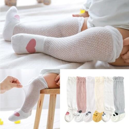 Baby Girl Socks Toddler Baby Bow Cotton Summer Mesh Newborn Knee Socks Newborn Infant Non-slip Long Baby Boys Socks 0-3T