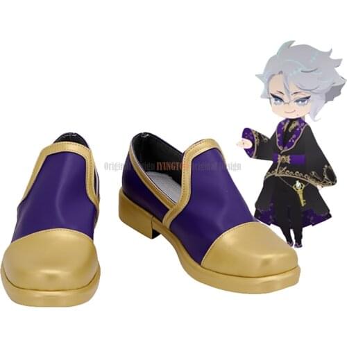 Azul Ashengrotto Shoes Cosplay Twisted Wonderland Azul Cosplay Boots Leather Shoes Custom Made
