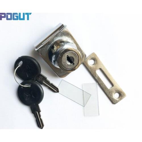Single Glass Lock Showcase Cabinet Door Cylinder Sliding Glass Push Door Locks Zinc Alloy