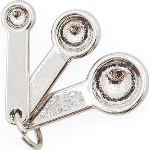 Odoria 1:12 3Pcs Miniature Measuring Spoons Set Baking Cooking Tools Dollhouse Kitchen Accessories