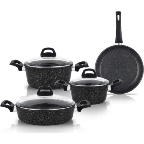 Schafer Stark 7 Piece Fireproof Nonstick Cookware Black/Material: Granite