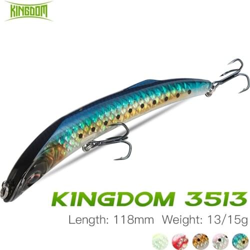 Kingdom Pencil Fishing Lure 118mm 13g Floating & 15g Sinking Artificial Hard Pesca Swimbaits For Perch Carp Trout Pike Fishing