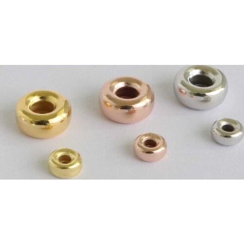 Lacoogh 10pcs/lot 3/4/5MM 4 Colors S925 Sterling Spacers Separated Beads DIY Jewelry Making Material Bracelet Accessories