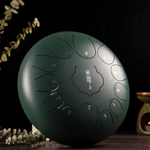 Steel Tongue Drum 12.5 Inch 15 Tone Hand Pan Drum D Key Pad Tank Sticks Bag Percussion Instruments Accessories Tongue Drum