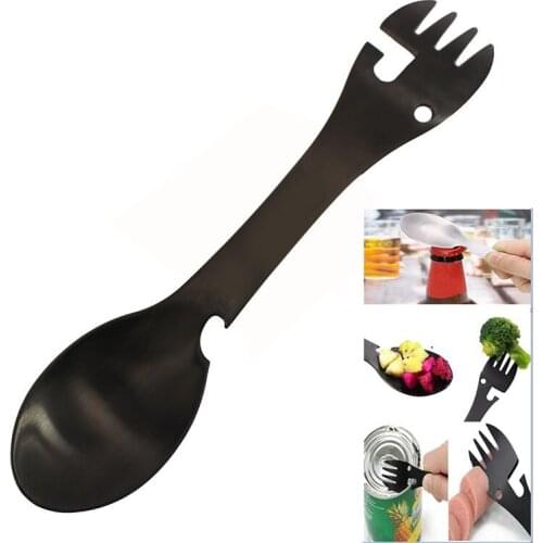 Tableware Multitool Bottle Stainless Steel Cutlery Flatware Utensil Fork Spoon Portable Camp Can Opener Multi Tool