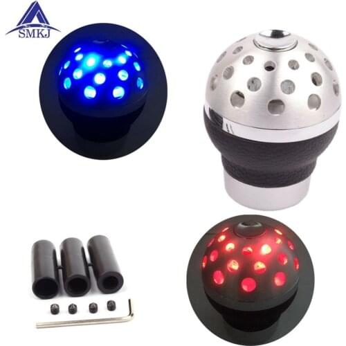 Universal Aluminum Alloy Red Blue LED Gear Level Stick Shift Knob for Manual Car Styling Shifter pommeaux de levier de vitesse