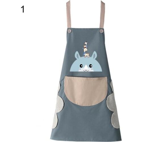 Waterproof Anti-Stain Cartoon Deer Apron Home Kitchen Cooking Baking Cleaning Bib kitchen accessories