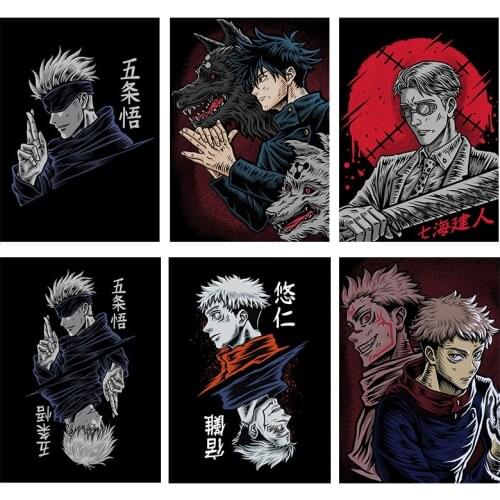 WTQ Japanese Anime Jujutsu Kaisen Canvas Painting Anime Posters Wall Decor Wall Art Picture Decoration Home Decor Home Deco