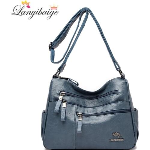 High Quality PU Leather Shoulder Bags for Women 2021 New Multi Pocket Handbags Ladies Crossbody Bags Wallet And Handbag Tote Bag