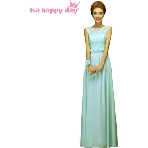 A line spaghetti straps sweetheart light mint blue long night gown women modest lace prom dresses girl peplum party dress W1881