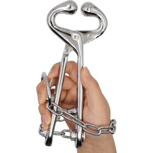 1 pcs Stainless Steel Cow Nose Ring Pliers Farm Cattle Livestock Tool Bull Cattle Bovine With Chain Pulling Tool