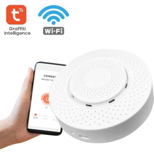 1pcs Tuya Wifi Smart Natural Gas Alarm Sensor With Temperature Function Combustible Gas Leak Detector Smart Life App Dropship