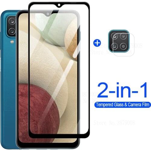 2in1 For Samsung A12 Glass Full Cover Tempered Protective Glass For Samsung Galaxy A 12 6.5" SM-A125F/DS Screen Protector Films