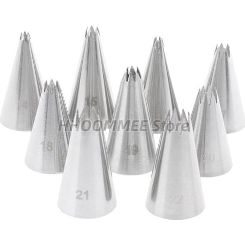 3pcs/9pcs Open Star Cream Piping Nozzles Cake Decorating Set Metal Pastry Bag Tips