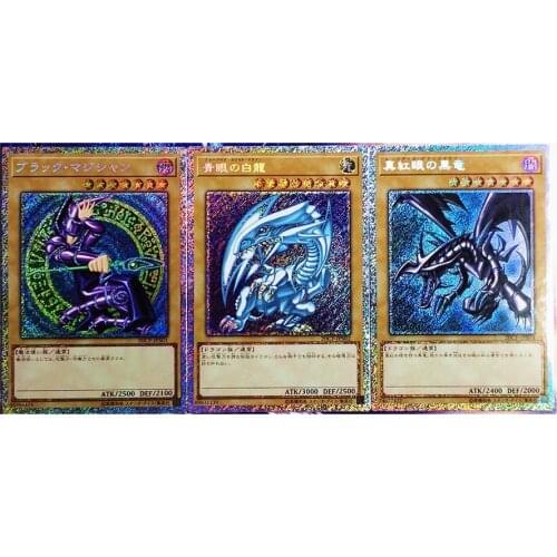 3pcs/set Yu Gi Oh Card of God Blue Eyes White Dragon DIY Colorful Toys Hobbies Hobby Collectibles Game Collection Anime Cards
