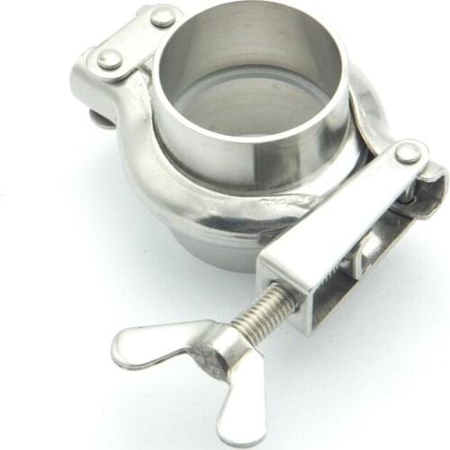 304SS Sanitary Pipe Fitting Set 51mm Pipe OD Sanitary 2" Tri Clamp Weld Ferrule + Tri Clamp + Silicon Gasket For Home Brew